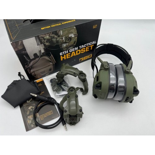 6TH GEN TACTICAL HEADSET тактическая гарнитура, звукосниматель и шумоподавление, активные в Домодедово