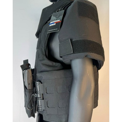 Бронежилет разгрузочный UNIVERSAL ARMOR в Домодедово (СВМПЭ + бронеплиты Бр5 класса) черный