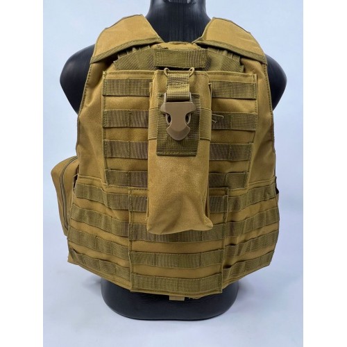 Тактический разгрузочный жилет «5 / пять карманов» с подсумками Tactical Molle Plate Carrier для съемных бронепластин в Домодедово