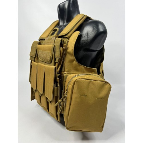 Тактический разгрузочный жилет «5 / пять карманов» с подсумками Tactical Molle Plate Carrier для съемных бронепластин в Домодедово