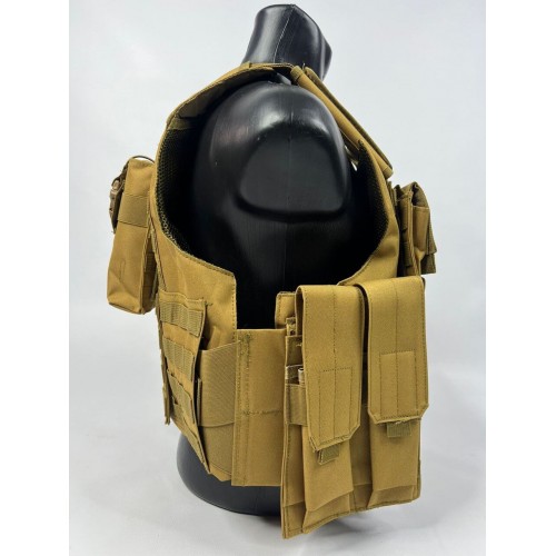 Тактический разгрузочный жилет «5 / пять карманов» с подсумками Tactical Molle Plate Carrier для съемных бронепластин в Домодедово